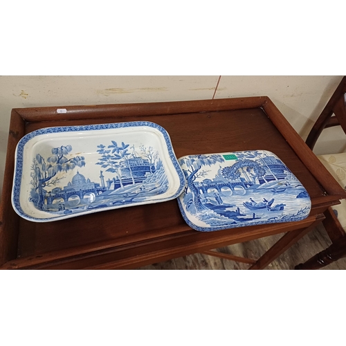 115 - Good 19th Century Spode Blue and White Toureen with Cover illustrating St. Paul's Cathedral, London ... 