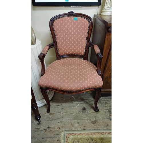 130 - Pair of French Rosewood Salon Armchairs