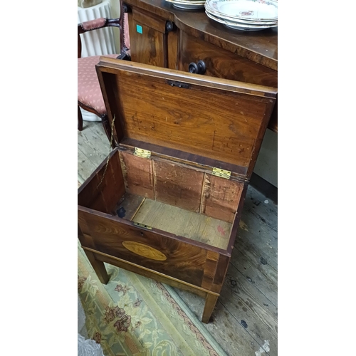 132 - 19th Century Inlaid Mahogany Cellarette - interior not fitted