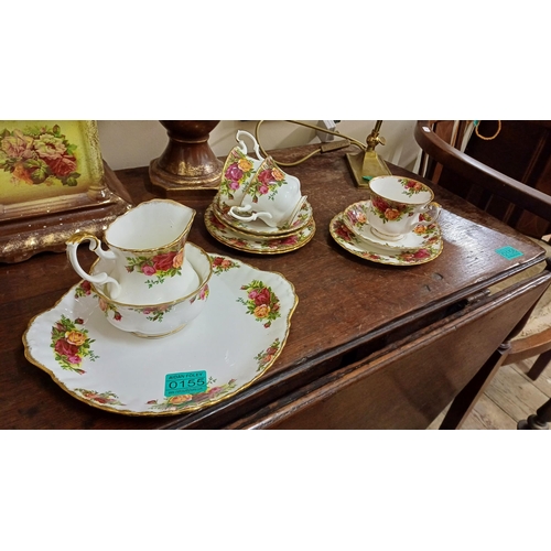 155 - Royal Albert Old Country Rose 21 Piece Tea Set