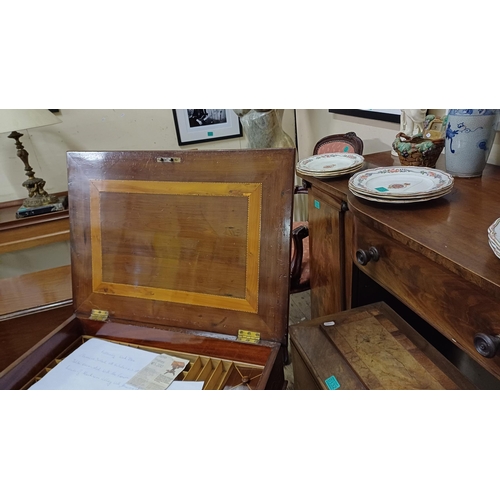 170 - 19th Century Killarney Wood Sewing Table Inlaid with Scenes of Muckross in Arubutus, Yew and Native ... 