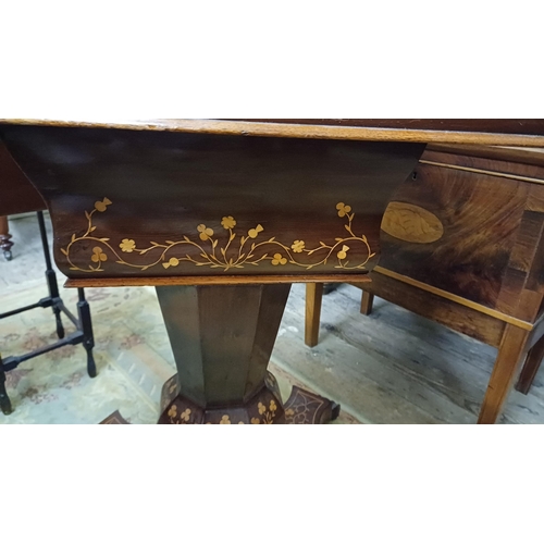 170 - 19th Century Killarney Wood Sewing Table Inlaid with Scenes of Muckross in Arubutus, Yew and Native ... 