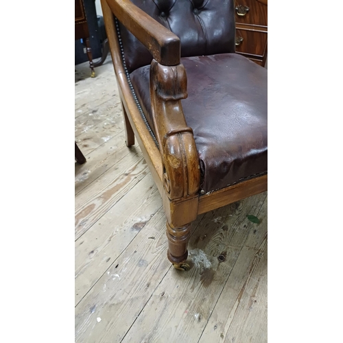 178 - 19th Century Irish Mahogany Library Chair