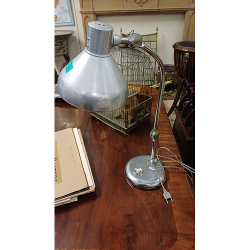 180 - Vintage Chrome Table Lamp with Adjustable Features