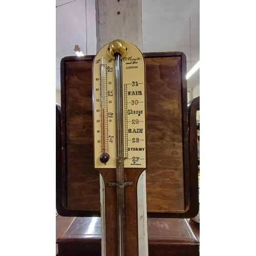 183 - Mahogany Stick Barometer (mercury needs attention - bubbles)