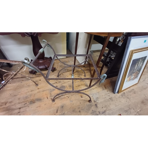 281 - Pair of Brass and Iron Garden Stools