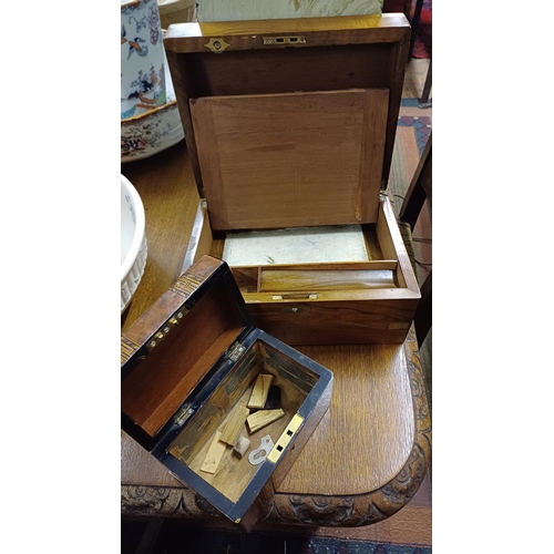 325 - Two Antique Trinket Boxes - one Turnbridgeware Walnut example and a Mahogany Box (2)