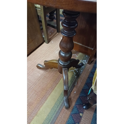 330 - Victorian Mahogany Lamp Table on turned column