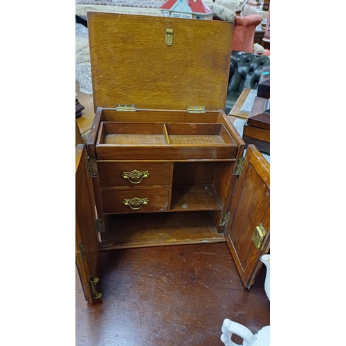 331 - Edwardian Oak Smoker's Cabinet