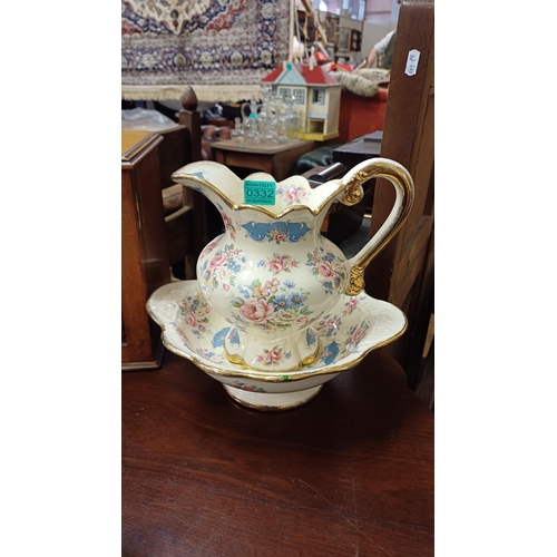 332 - Mixed lot of Cabinet Plates, Tea Pots and a Jug and Bowl Set