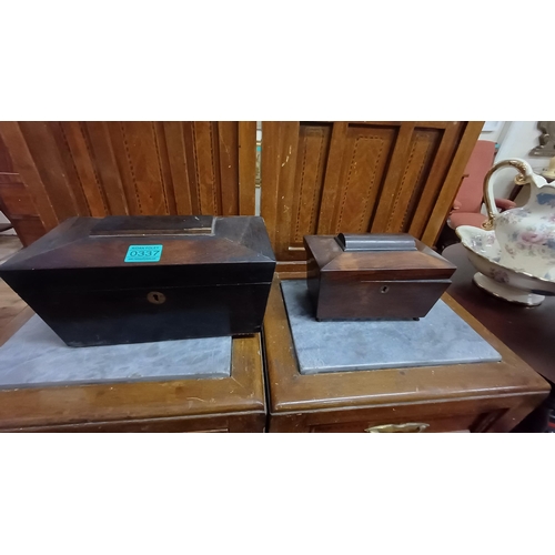 337 - Two 19th Century Rosewood Tea Caddies - one fitted