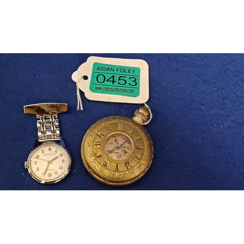 453 - Old Pocket Watch and a Nurses Watch