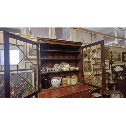 493 - Georgian Mahogany Secretaire Bookcase - very good condition