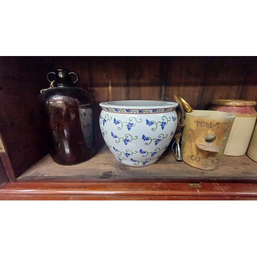 494 - Collection of Food Jars, Jardiniere, Chemist Jar etc