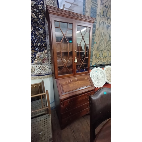 532 - Mahogany Bureau Bookcase