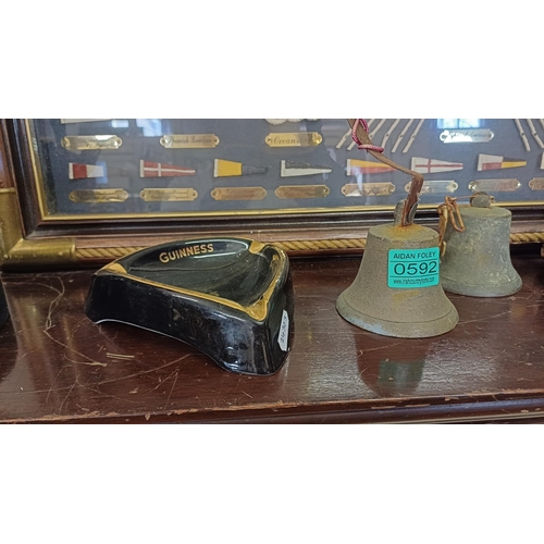 592 - Guinness Ashtray by Arklow, Two Shop Bells and a Truncheon