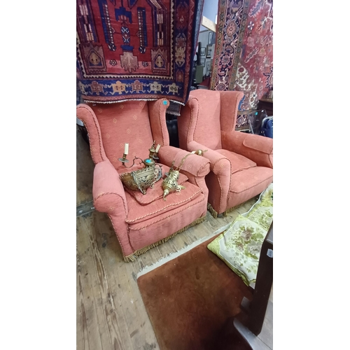 606 - Pair of very comfortable Armchairs (no footstool)