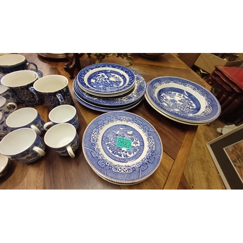 623 - Mixed lot of Blue and White Dinnerware including some Spode Coffee Cans