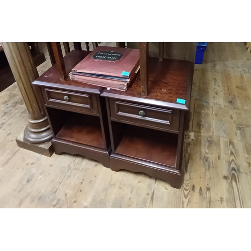 645 - Pair of Hardwood Bedside Lockers