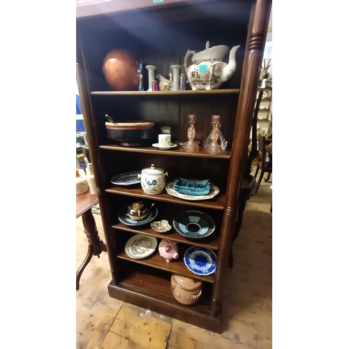 652 - Mahogany tall open Bookcase, Display Stand