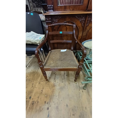 662 - Regency Mahogany Bergere Library Armchair - restored