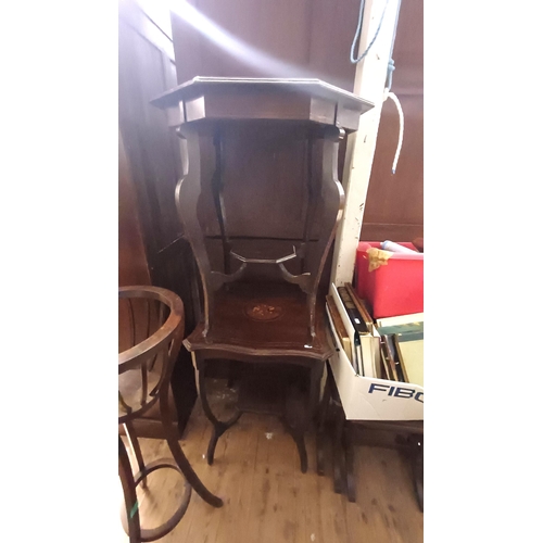 685 - Two Edwardian Occasional Tables and a Jardiniere Stand (for polishing)