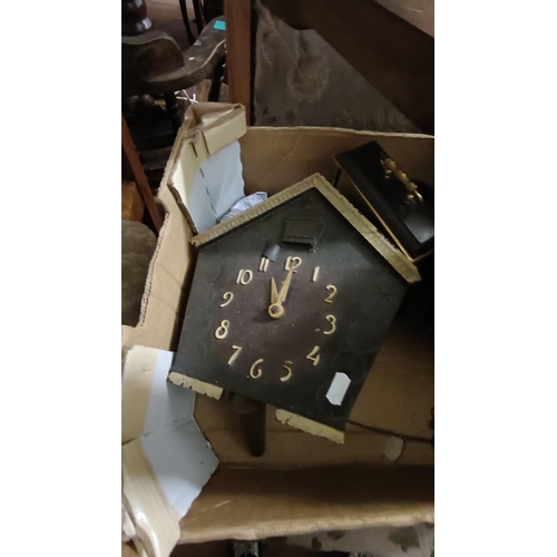 697 - Box lot of Clocks and Barometers