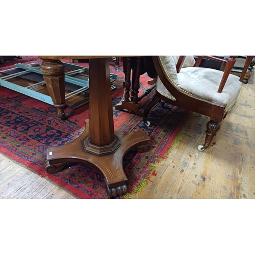 211 - Octagonal Shaped Mahogany Lamp or Occasional Table on tapering column