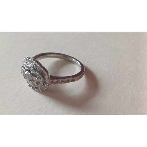 677 - Stunning Bespoke Diamond Platinum Ring. Size L.