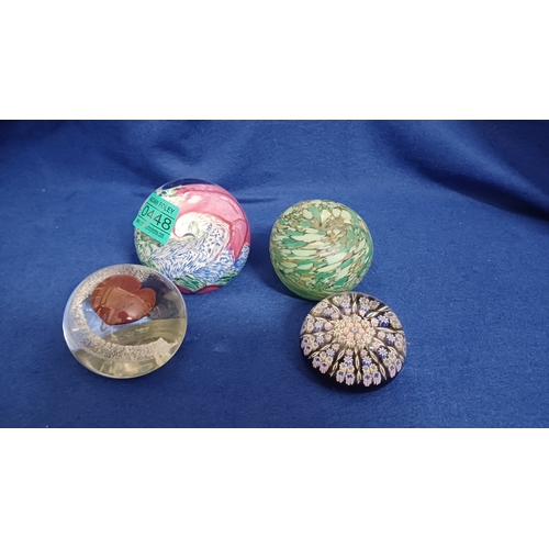 448 - Collection of 4 Vintage Glass Paperweights