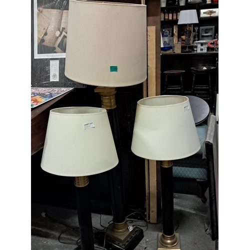 100 - Three Metal Lamps including 2 oversize Table Lamps and a matching Table Lamp