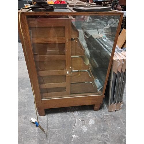 135 - Good Vintage Oak and Glass Haberdashery Shop Cabinet with 25 Sliding Drawers (183cm Long) from Pauli... 