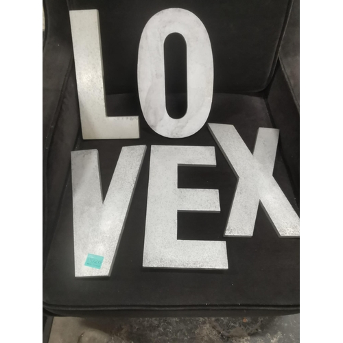 26 - Five Metal Letters - L-O-V-E-X (30cm Tall)