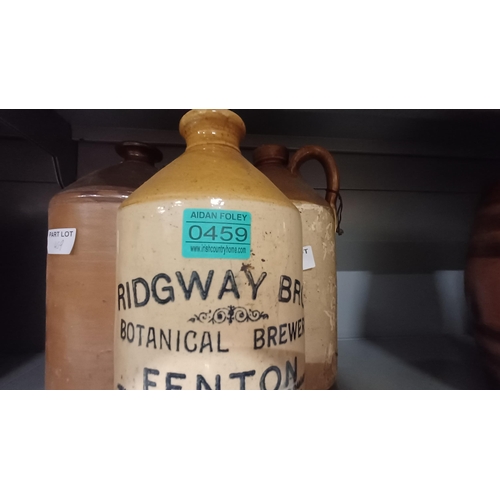 459 - Three Ironstone Whiskey Crocks including Ridgway Bros, Botanical Brewers and Fenton