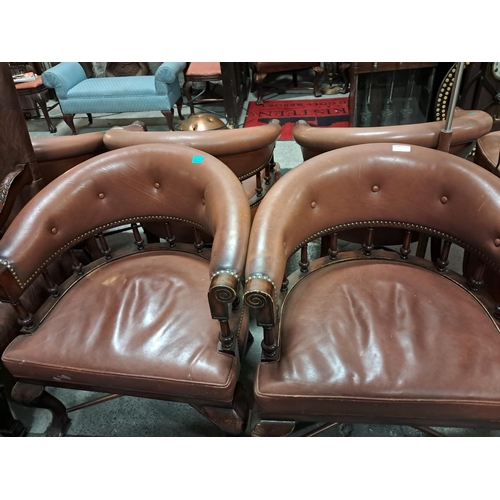 53 - Pair of good quality Leather Club Library Chairs