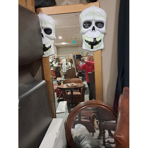 61 - Three Halloween Masks including a large Rubber Wall Hanging (1m in diameter x 1 ft deep approx. )