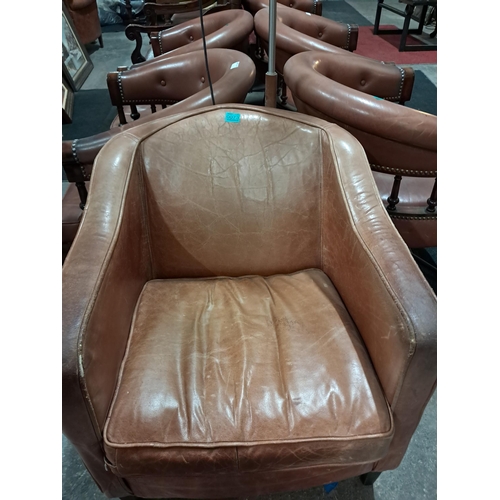 73 - Vintage Leather Club Armchair (a/f)