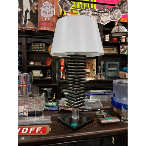 501 - Pair of Marble and Glass Table Lamps