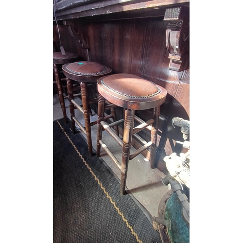 759 - Four good Oval Top Bar Stools