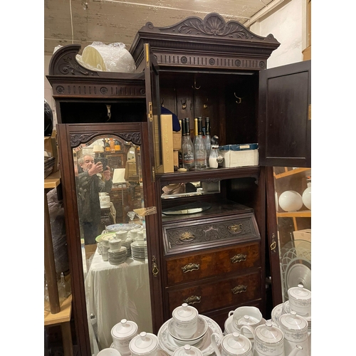 353 - Edwardian Mahogany Compactum Wardrobe