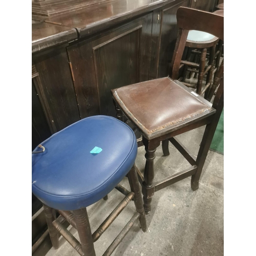 386 - Two Pub High Stools and a Low Stool