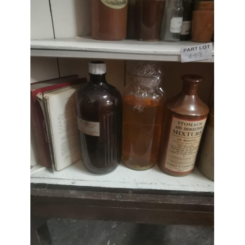 697 - Collection of old Bottles and Books including Chemist Bottle