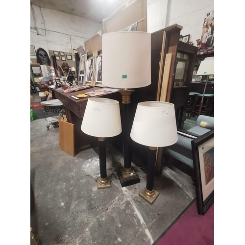 100 - Three Metal Lamps including 2 oversize Table Lamps and a matching Table Lamp