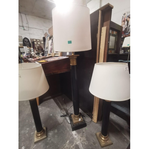 100 - Three Metal Lamps including 2 oversize Table Lamps and a matching Table Lamp