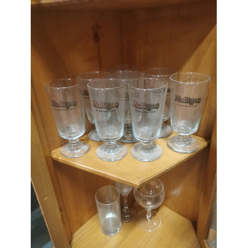 106 - Three Shelves of Drinking Glasses, Mulligan etc