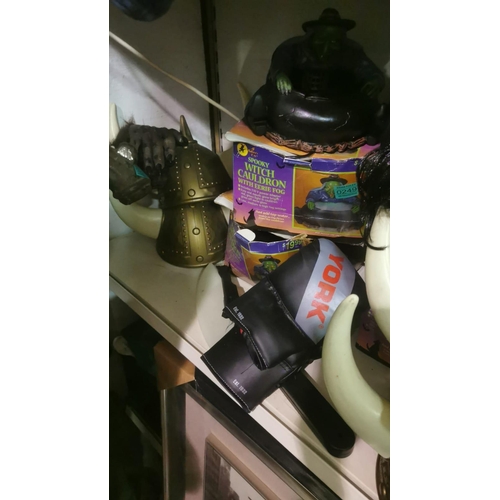 249 - Lot of Viking Hats, Boxing Gloves and 2 with Cauldrons