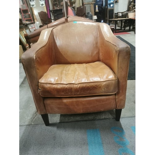 73 - Vintage Leather Club Armchair (a/f)