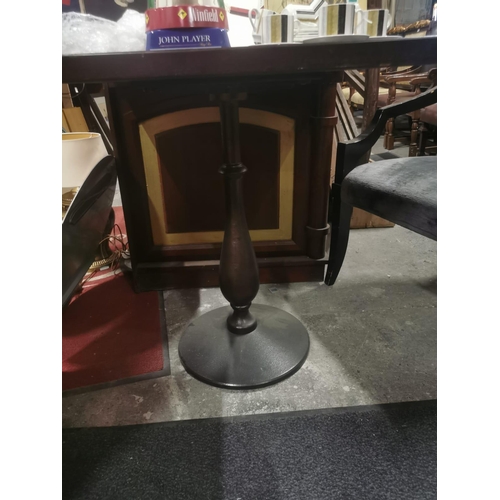 75 - Heavy Weighted Metal column base Cafe Table with woodend top (70cm x 70cm)