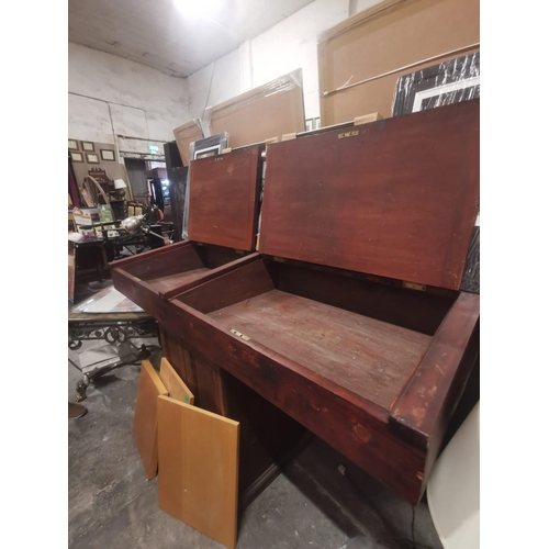 97 - Victorian Mahogany Clerk's Desk top - 2 compartments