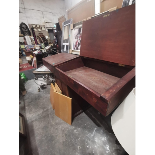 97 - Victorian Mahogany Clerk's Desk top - 2 compartments